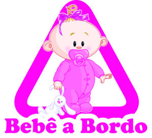 Bebê a bordo - Triângulo menina rosa