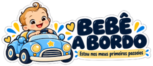 Bebê a bordo - Carrinho azul