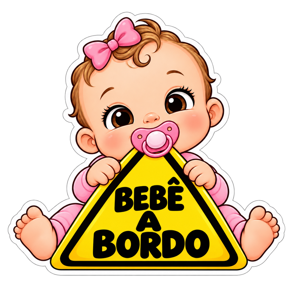 Bebê a bordo - Placa triangular - Menina - Opção 1