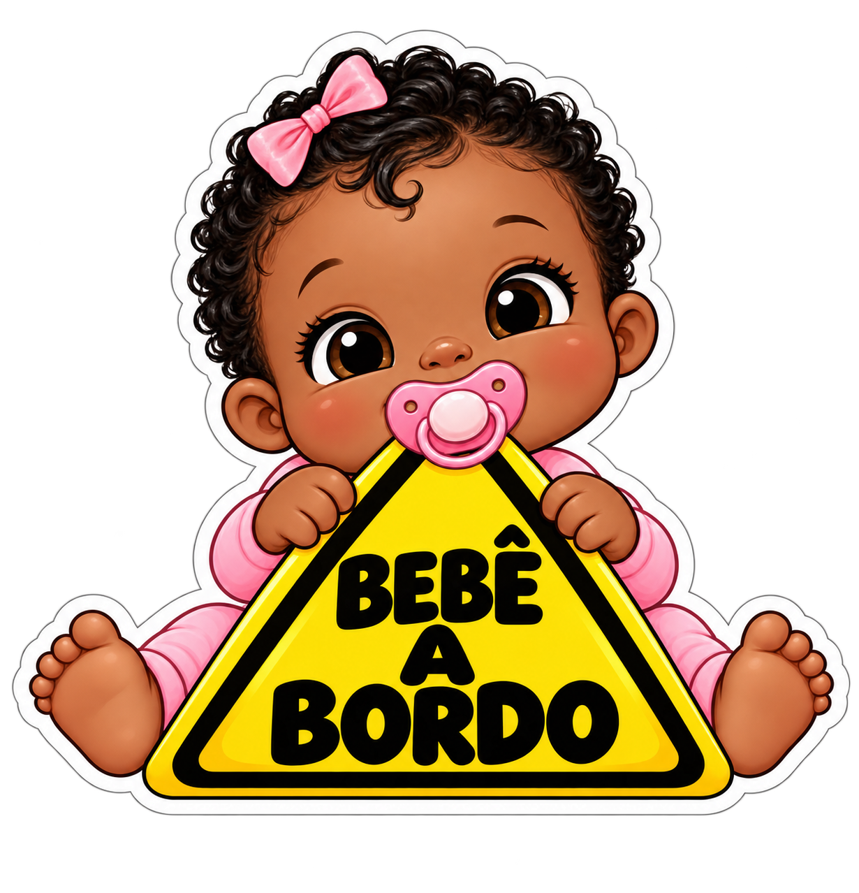 Bebê a bordo - Placa triangular - Menina - Opção 2