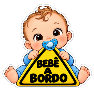 Bebê a bordo - Placa triangular - Menino - Opção 1