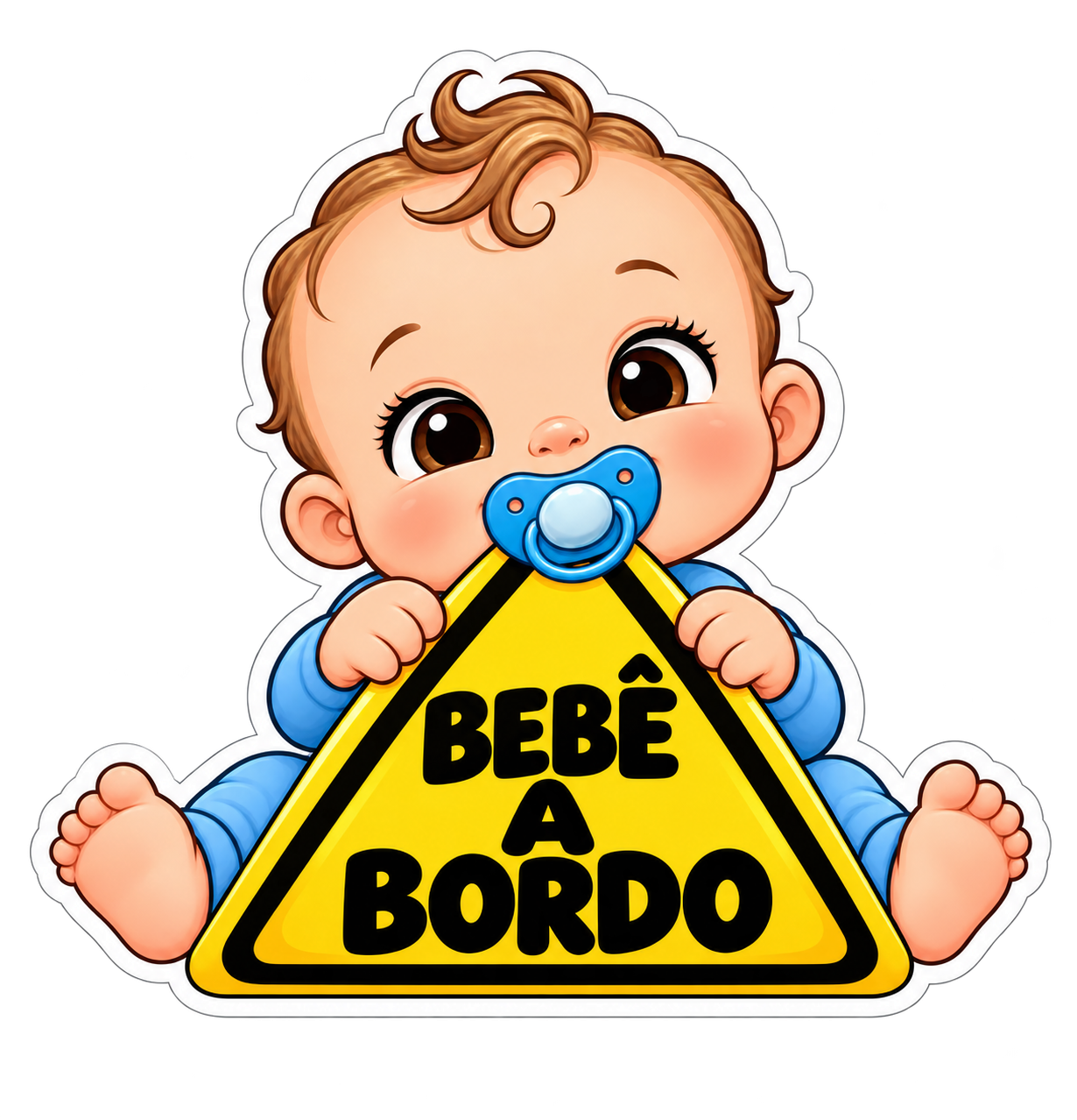 Bebê a bordo - Placa triangular - Menino - Opção 1