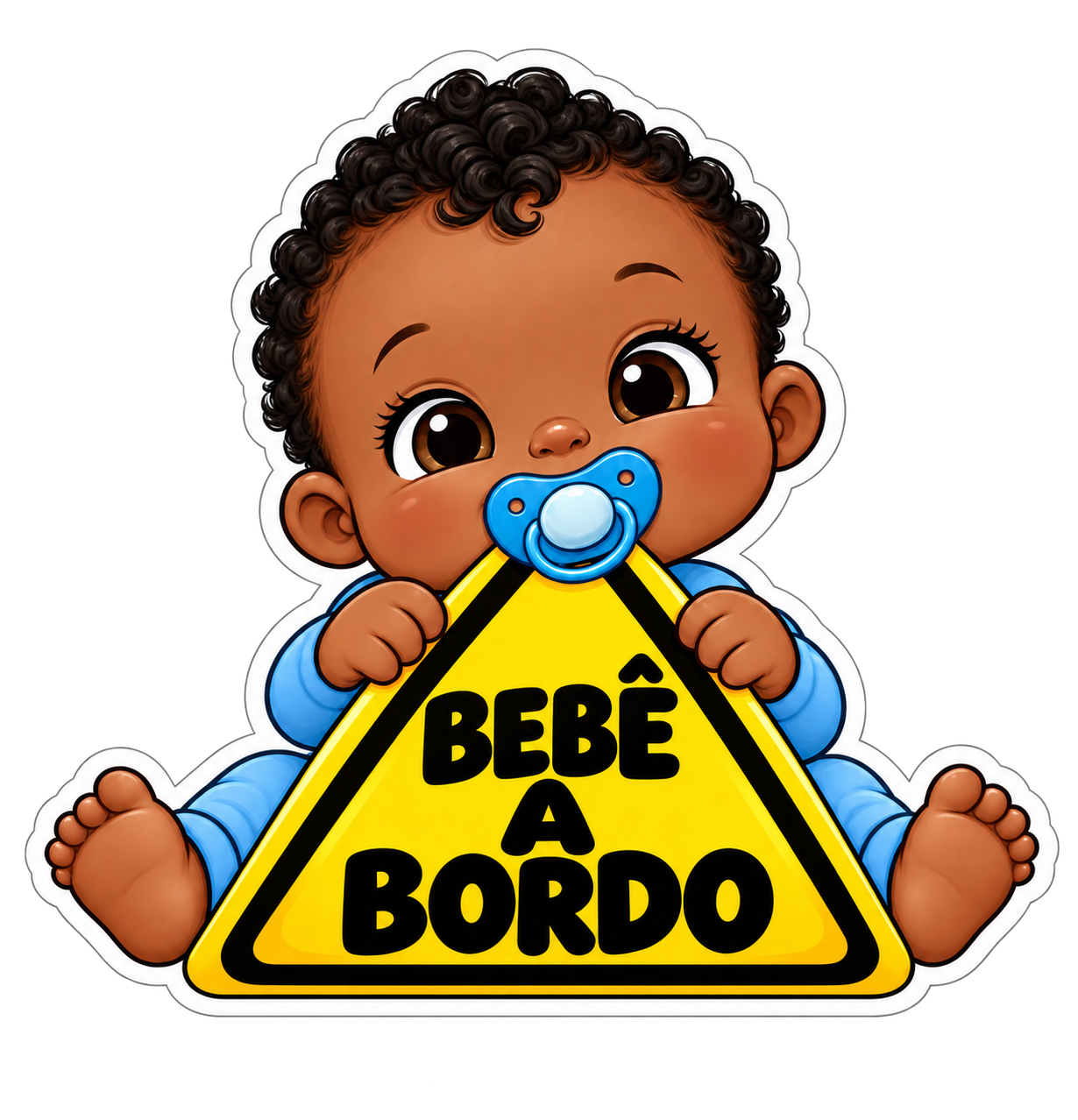 Bebê a bordo - Placa triangular - Menino - Opção 2