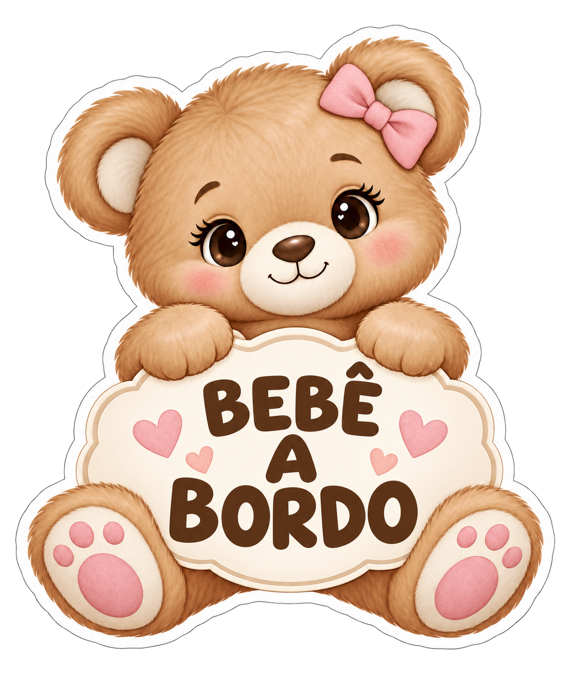 Bebê a bordo - Ursinho caramelo - Menina